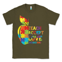 Army Green Autism Teach Accept Understand Love Classic Tee - CowhideDigitalArt