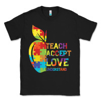 Black Autism Teach Accept Understand Love Classic Tee - CowhideDigitalArt