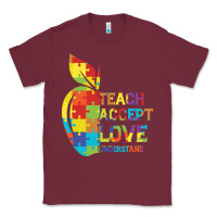 Burgundy Autism Teach Accept Understand Love Classic Tee - CowhideDigitalArt