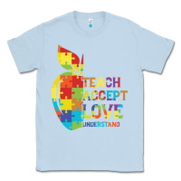 Dusty Blue Autism Teach Accept Understand Love Classic Tee - CowhideDigitalArt
