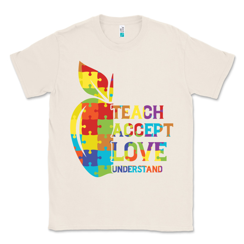 Autism Teach Accept Understand Love Classic Tee by CowhideDigitalArt | Teevron