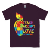Plum Autism Teach Accept Understand Love Classic Tee - CowhideDigitalArt