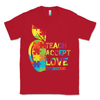 Red Autism Teach Accept Understand Love Classic Tee - CowhideDigitalArt