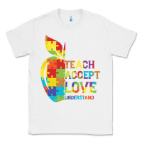 White Autism Teach Accept Understand Love Classic Tee - CowhideDigitalArt