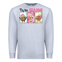 Heather Grey Christmas tis the season Premium Sweatshirt - MaliasSmallBusiness