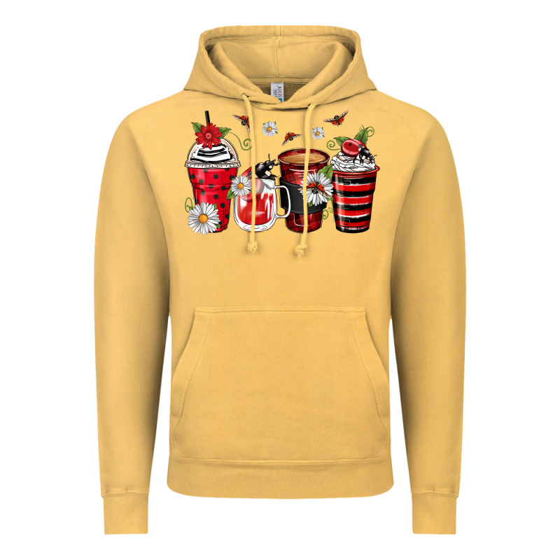Ladybug Coffee Cups Vintage Hoodie by Zillion Design Studio | Teevron