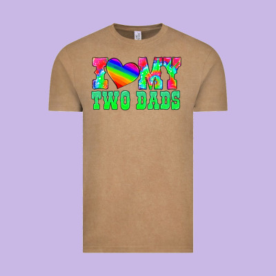 I Love My Two Dads Vintage Tee Designed By Hra Design Shop