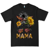 Black mess bun mama sunflowers Premium Tee - BarkalooDesign