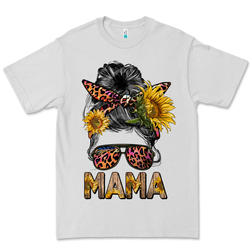 Mess Bun Mama Sunflowers Premium Tee by BarkalooDesign | Teevron