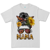 Dove Grey mess bun mama sunflowers Premium Tee - BarkalooDesign