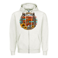 Oatmeal Heather stay wild horseshoe Zipper Hoodie - Jasminsmagicworld