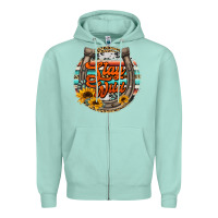 Seafoam stay wild horseshoe Zipper Hoodie - Jasminsmagicworld