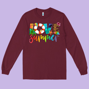 Love Summer Long Sleeve Tee Designed By Artiststas