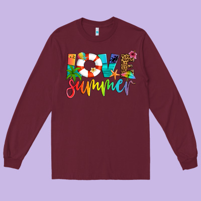 Love Summer Long Sleeve Tee Designed By Artiststas