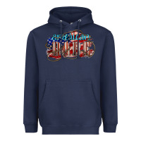 Navy American babe Heavyweight Hoodie - NancyCooperArtShop