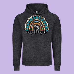 Western Mama Rainbow Vintage Hoodie Designed By Ranaportraitstore
