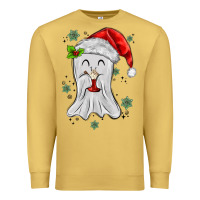 Antique Gold merry christmas ghost Premium Sweatshirt - MaliasSmallBusiness