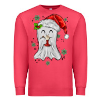 Cardinal merry christmas ghost Premium Sweatshirt - MaliasSmallBusiness