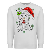 Dove Grey merry christmas ghost Premium Sweatshirt - MaliasSmallBusiness