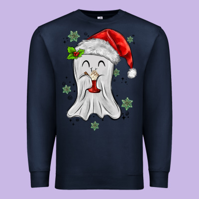 Merry Christmas Ghost Premium Sweatshirt Designed By Maliassmallbusiness
