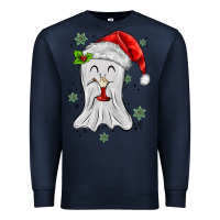 Navy merry christmas ghost Premium Sweatshirt - MaliasSmallBusiness