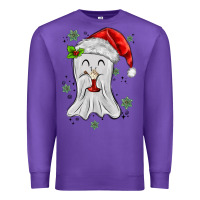 Purple merry christmas ghost Premium Sweatshirt - MaliasSmallBusiness