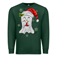 Sports Green merry christmas ghost Premium Sweatshirt - MaliasSmallBusiness
