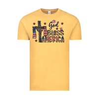 Vintage Mustard god bless america Vintage Tee - CowhideDigitalArt