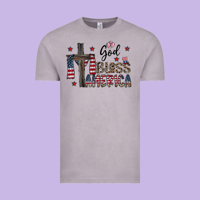 God Bless America Vintage Tee Designed By Cowhidedigitalart