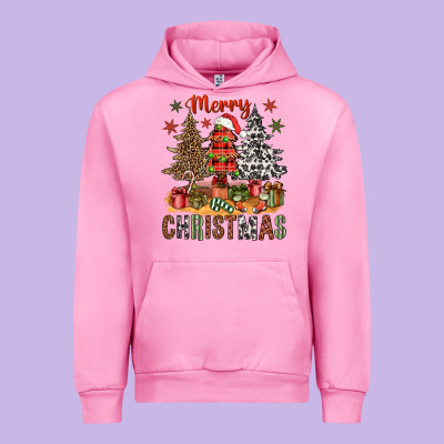 Merry Christmas With Western Trees Urban Hoodie Designed By Nancycooperartshop