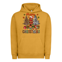 Pigment Peanut Butter Merry Christmas with western trees Urban Hoodie - NancyCooperArtShop