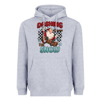 Heather Grey dashing through the snow Heavyweight Hoodie - MaliasSmallBusiness