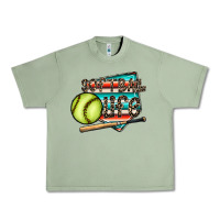 Oil Green softball life Urban Heavy Tee - CowhideDigitalArt