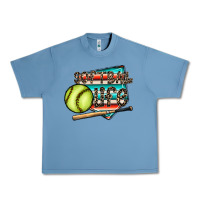 Pebble Blue softball life Urban Heavy Tee - CowhideDigitalArt