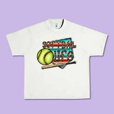 Softball Life Urban Heavy Tee Designed By Cowhidedigitalart