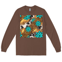 Chestnut western turquoise gemstone seamless pattern Long Sleeve Tee - BundleAndBundleShop