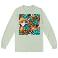 Matcha western turquoise gemstone seamless pattern Long Sleeve Tee - BundleAndBundleShop