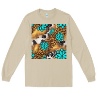 Mushroom western turquoise gemstone seamless pattern Long Sleeve Tee - BundleAndBundleShop