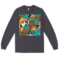 Smoke western turquoise gemstone seamless pattern Long Sleeve Tee - BundleAndBundleShop