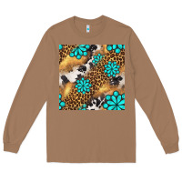 Toasted Coconut western turquoise gemstone seamless pattern Long Sleeve Tee - BundleAndBundleShop
