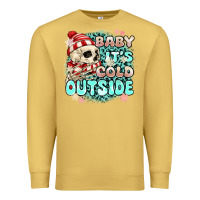 Antique Gold baby its cold outside skeleton Premium Sweatshirt - MaliasSmallBusiness