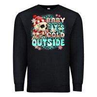 Black baby its cold outside skeleton Premium Sweatshirt - MaliasSmallBusiness