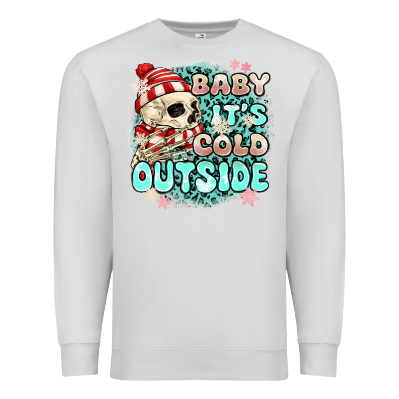 Baby Its Cold Outside Skeleton Premium Sweatshirt by MaliasSmallBusiness | Teevron