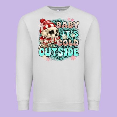 Baby Its Cold Outside Skeleton Premium Sweatshirt Designed By Maliassmallbusiness