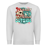 Dove Grey baby its cold outside skeleton Premium Sweatshirt - MaliasSmallBusiness
