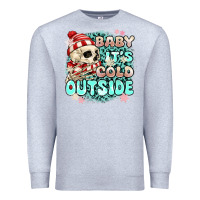 Heather Grey baby its cold outside skeleton Premium Sweatshirt - MaliasSmallBusiness