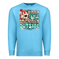 Ocean Blue baby its cold outside skeleton Premium Sweatshirt - MaliasSmallBusiness