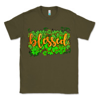 Army Green blessed with  shamrocks Classic Tee - AdoDesignShop