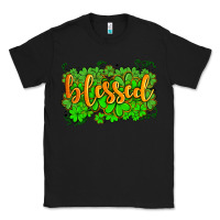 Black blessed with  shamrocks Classic Tee - AdoDesignShop