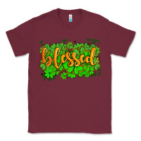 Burgundy blessed with  shamrocks Classic Tee - AdoDesignShop